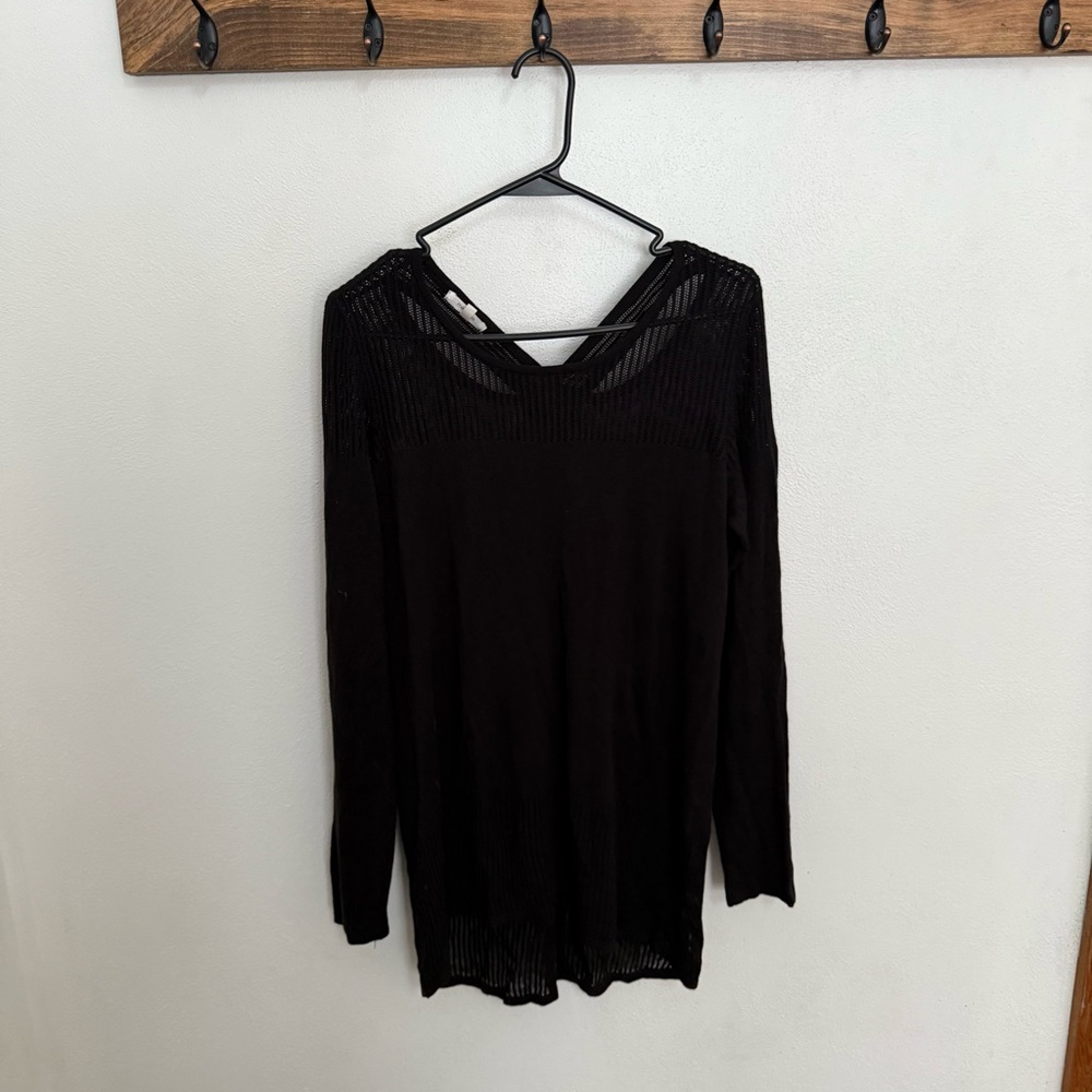 Maurices Black Cross Back Knit Sweater